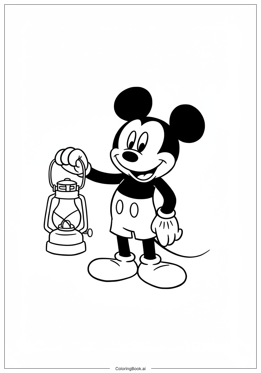  Trang tô màu Mickey Mouse Với Đèn Cắm Trại 
