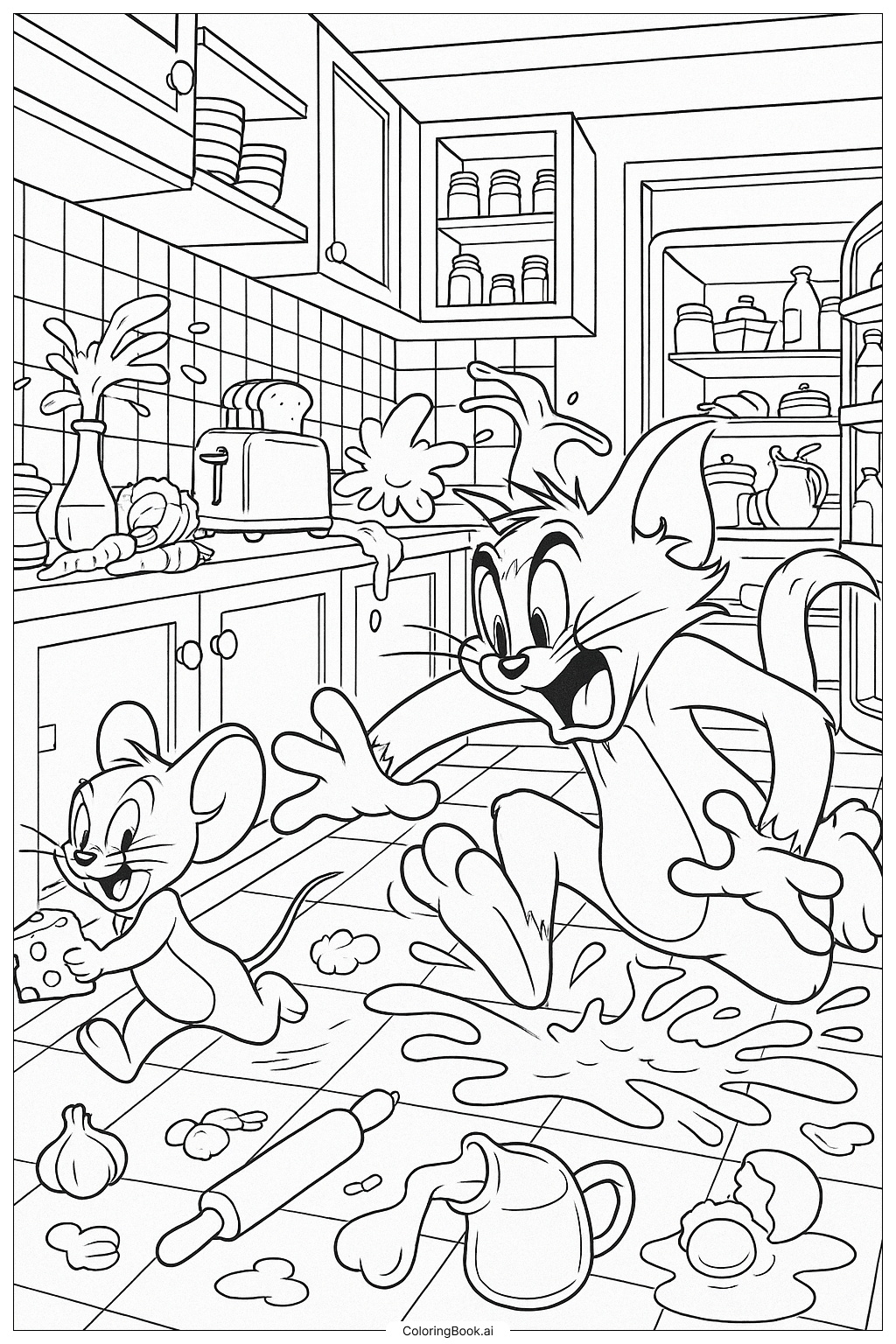 Trang tô màu Chaotic Kitchen Chase