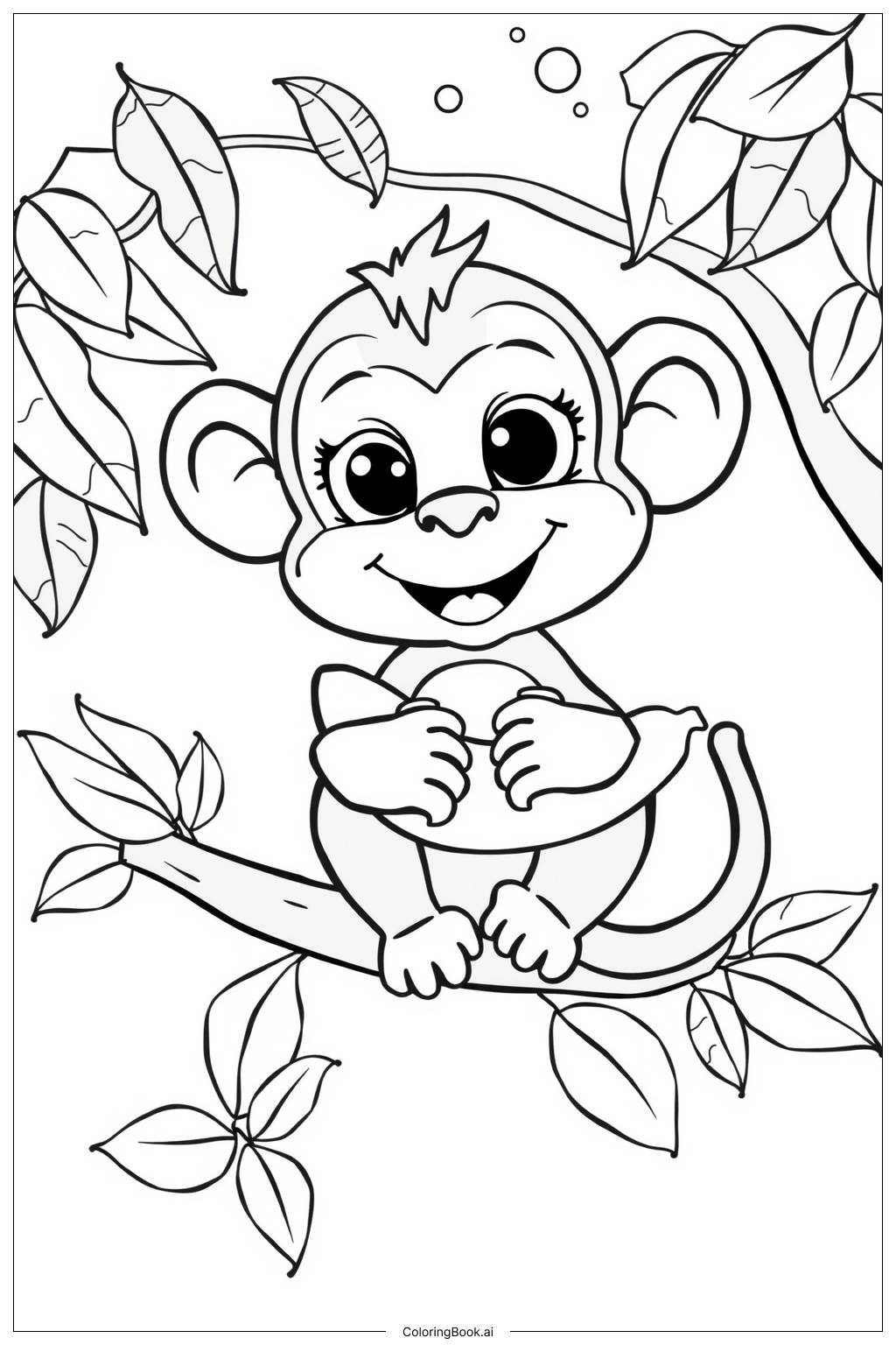  Baby Monkey Ausmalseite 