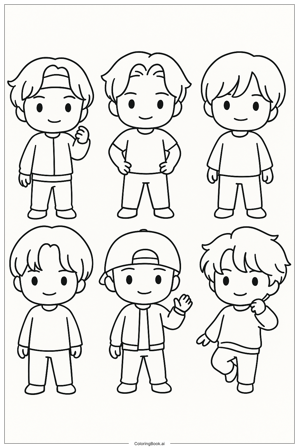  Page de coloriage Les personnages Tiny Tan de BTS 