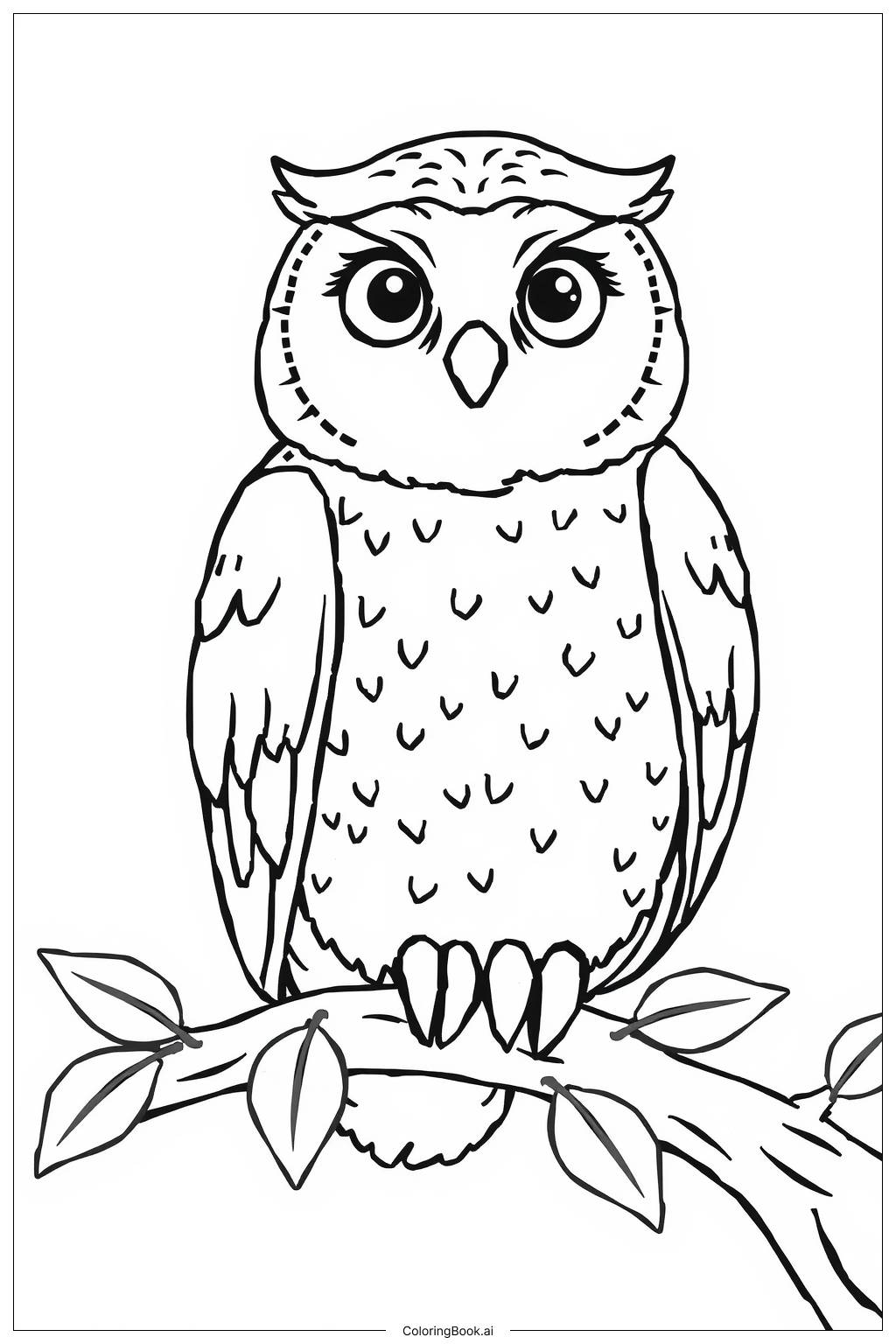  Snowy Owl Perch Coloring Page 