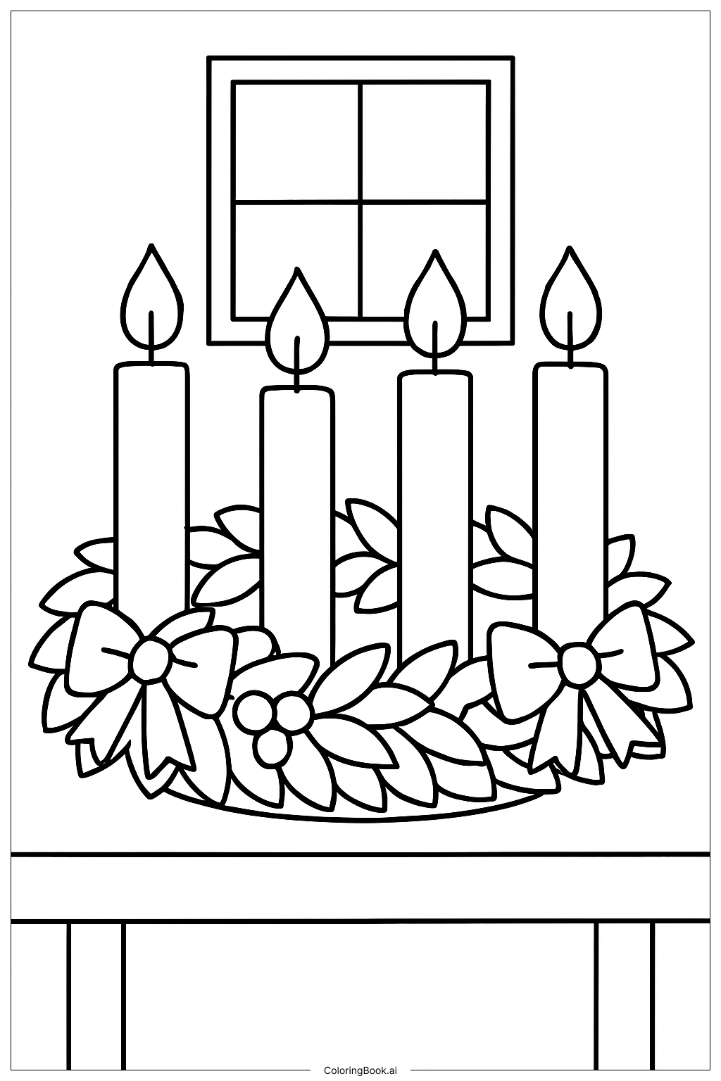  Making an Advent Wreath Craft Ausmalseite 