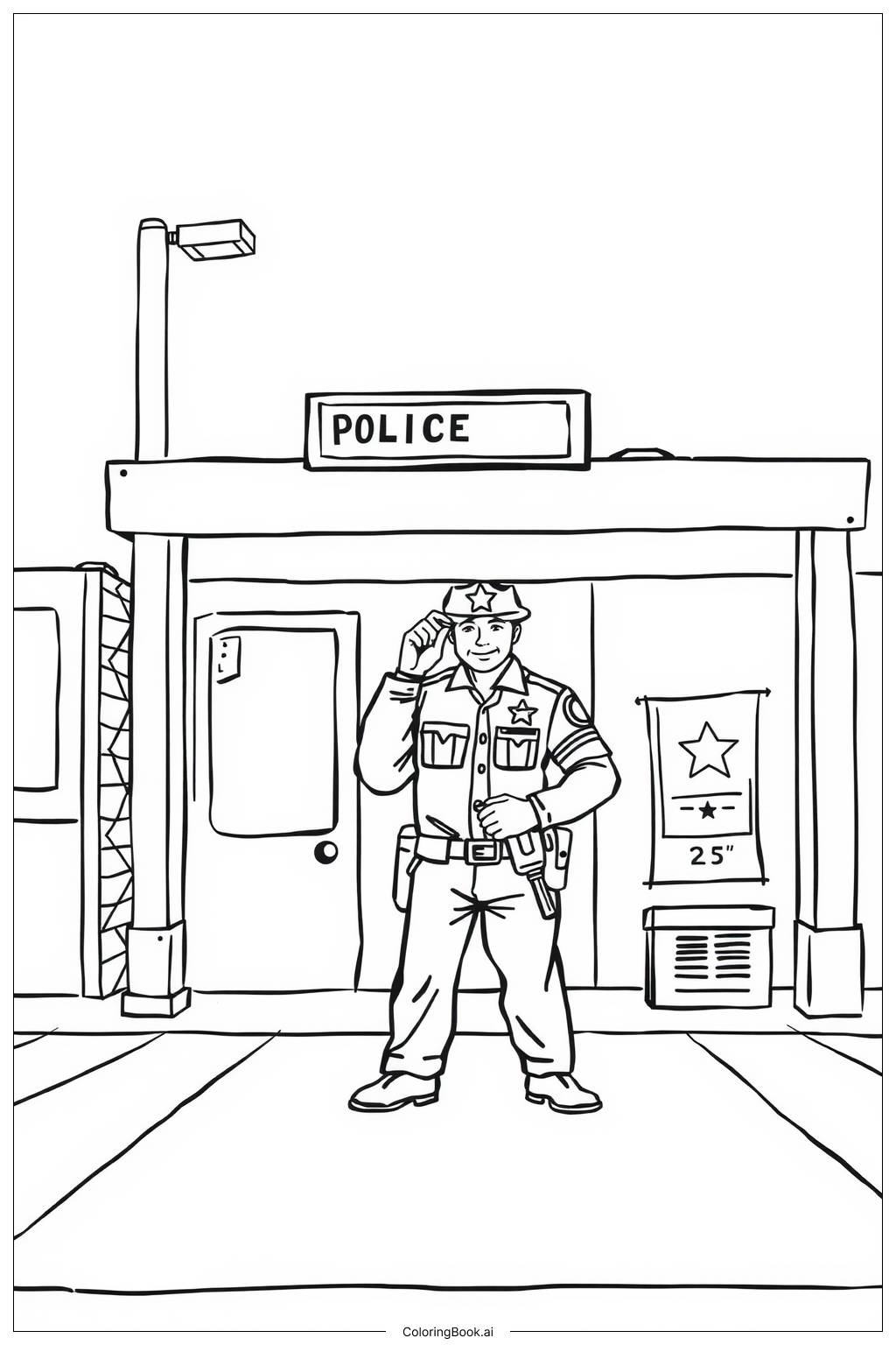  Police Scene Coloring Page 