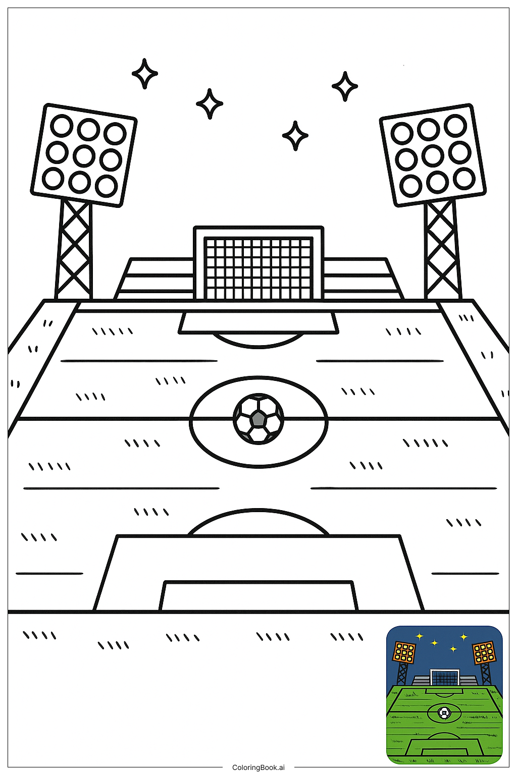  Página para colorir de futebol 
