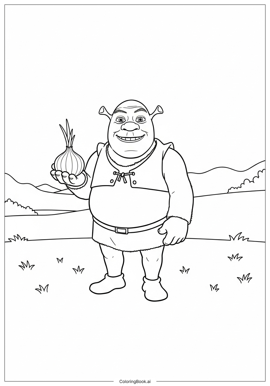 Página para colorear de Dibujo sencillo de Shrek