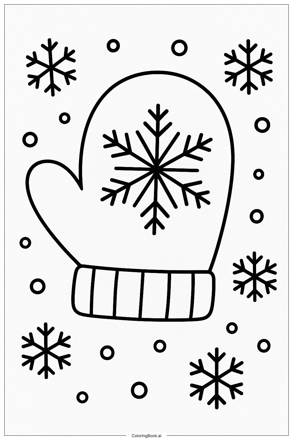 Mitten With A Snowflake