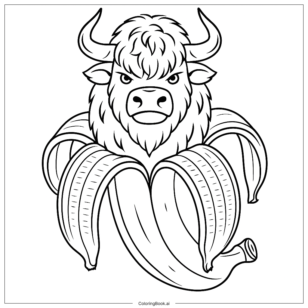 Página para colorear de Bulliccinni Bananini