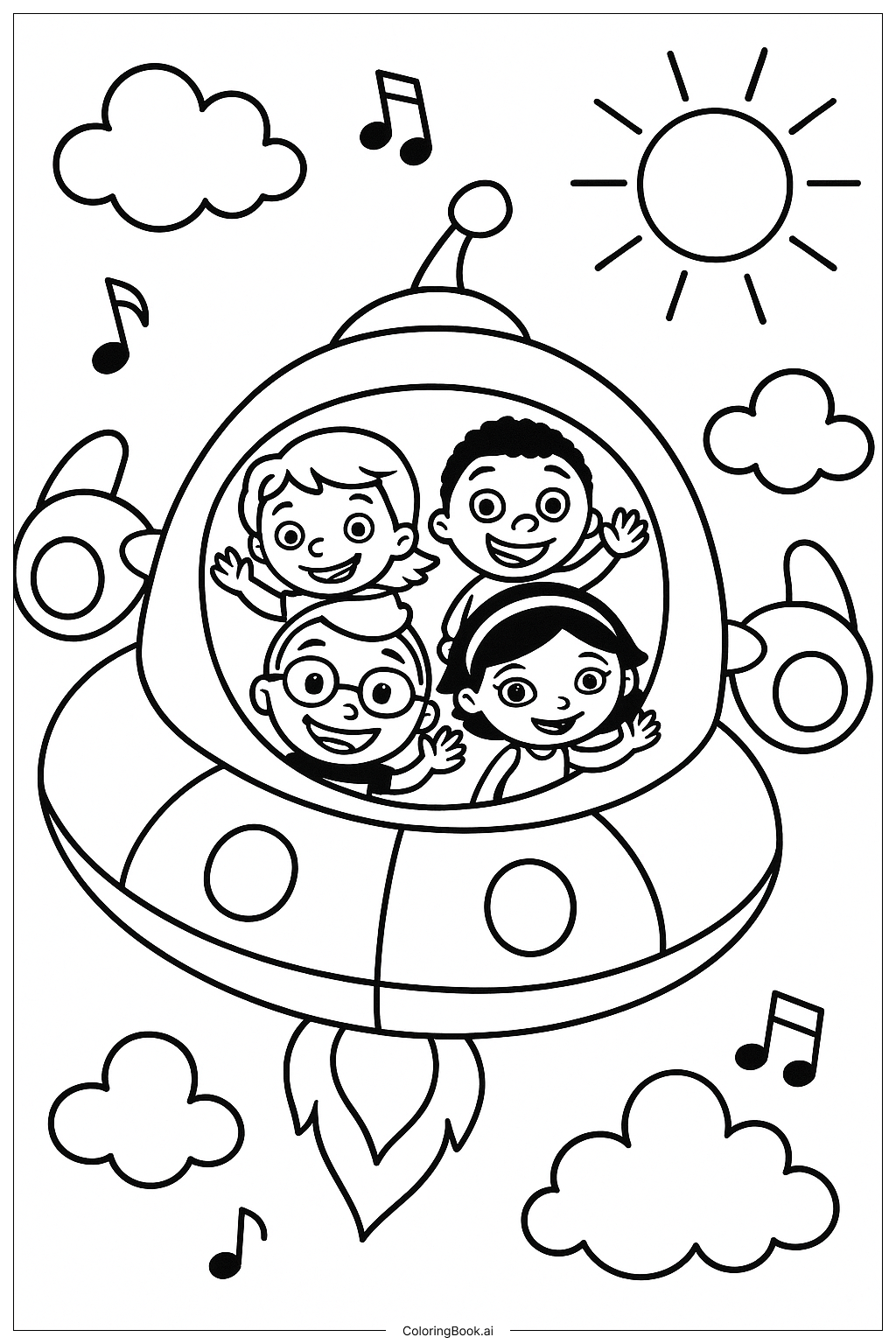  The Little Einsteins Waving From Rocket's Window Coloring Page 