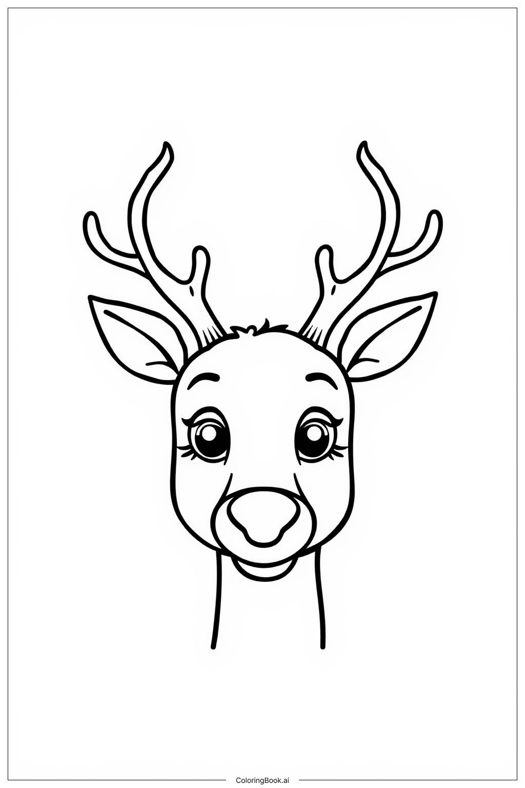  Page de coloriage Tête de cerf réaliste 