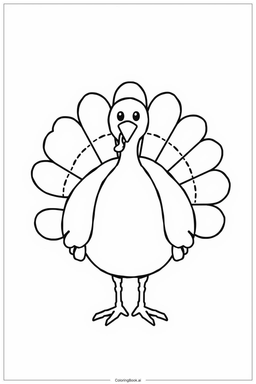  Turkey Simple Outline Coloring Page 