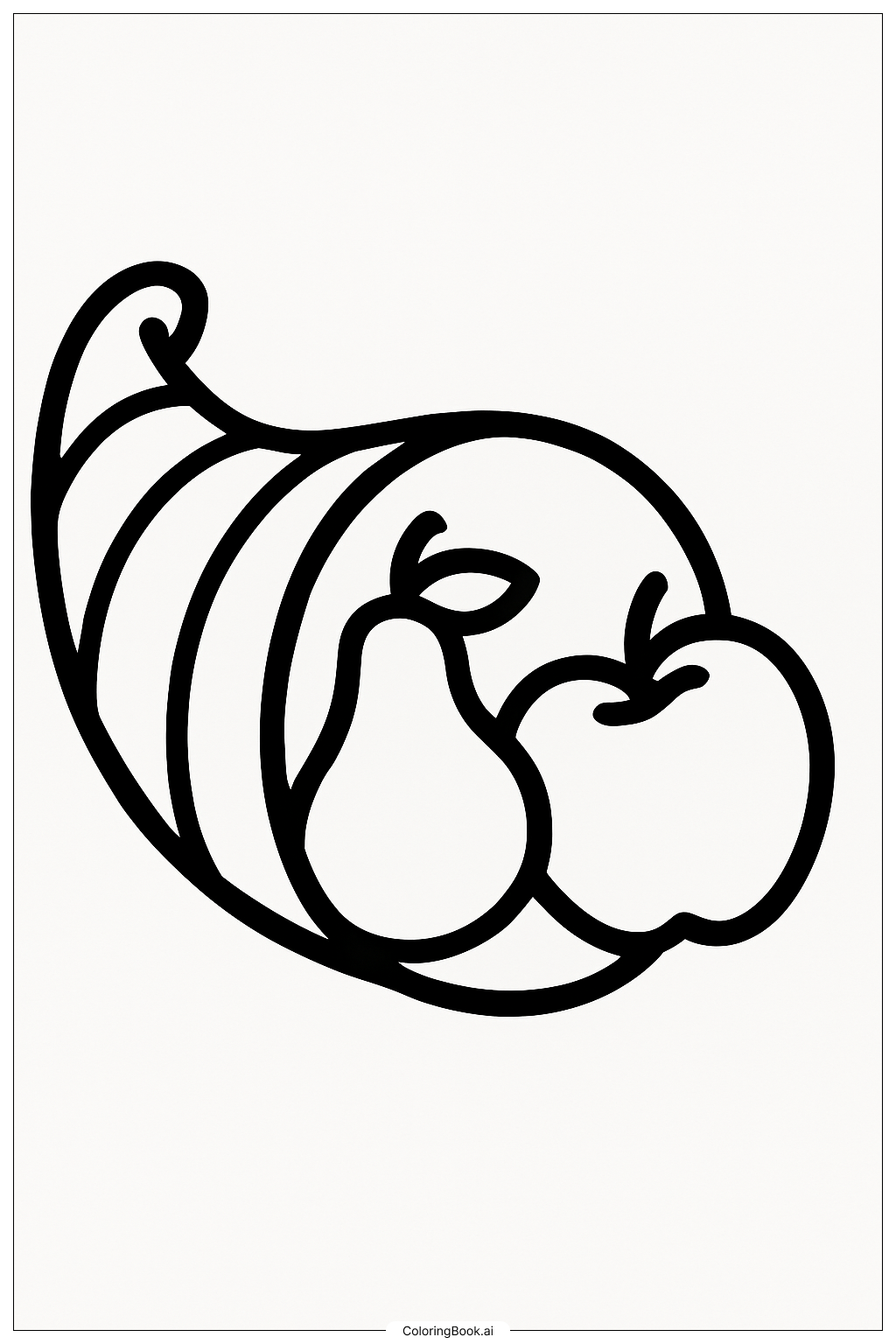 Cornucopia With A Pear And Apple