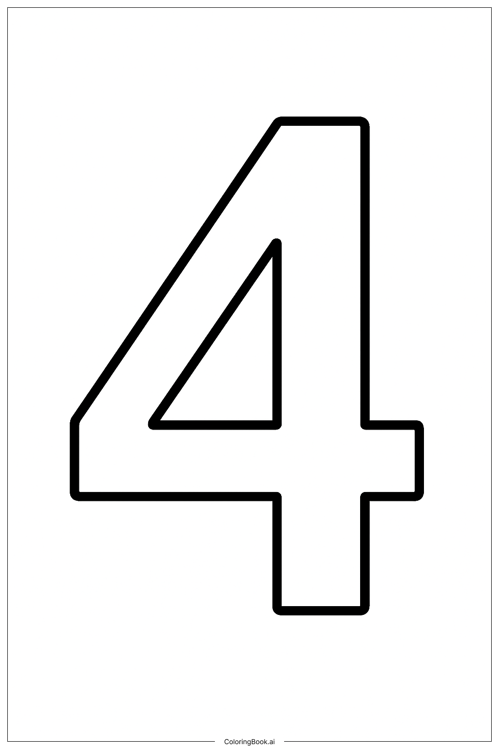  粗体数字四线稿填色页 