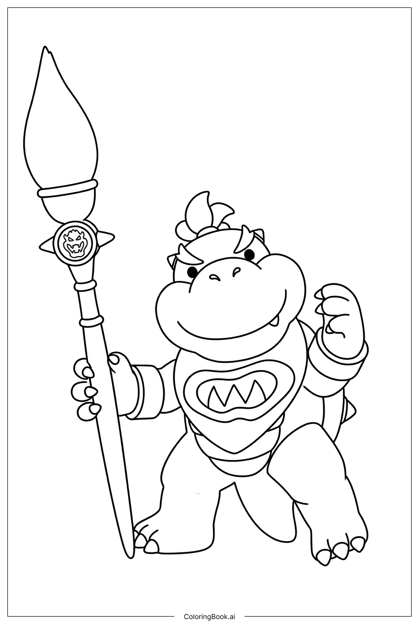 ボウザーJrが自信満々に特大のペイントブラシを振るう