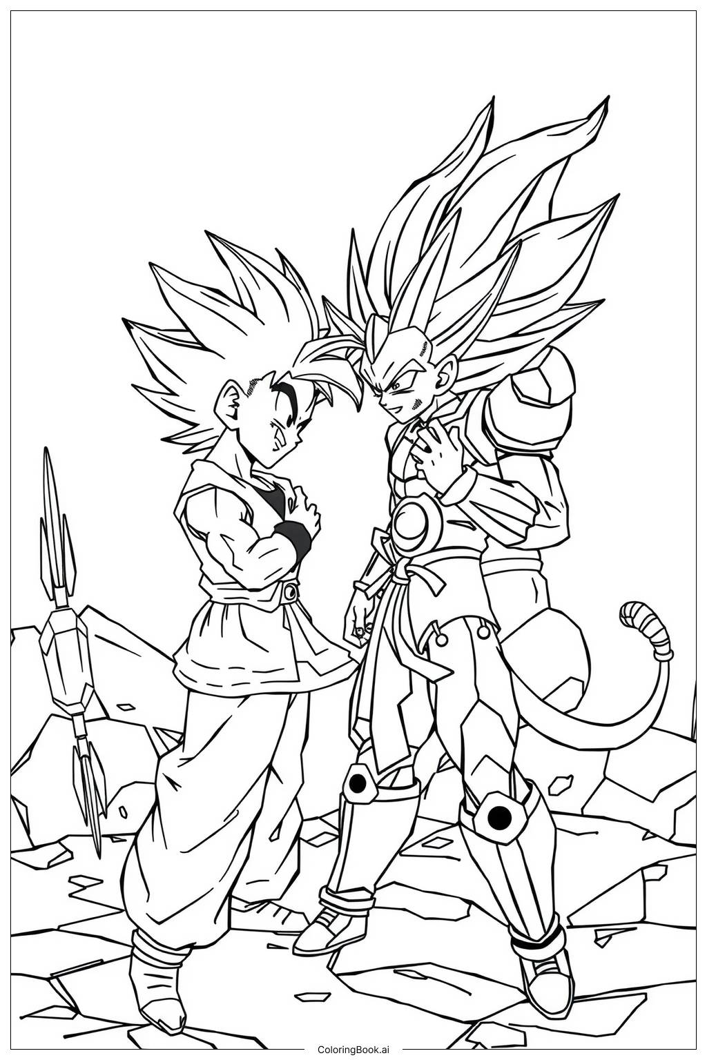 Gohan Vs Cell Coloring Pages Sketch Coloring Page