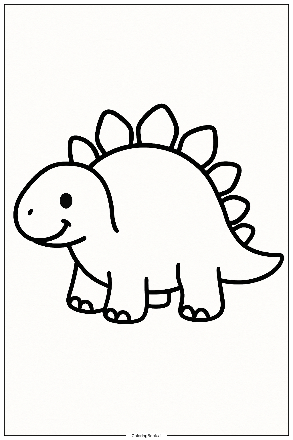 Niedlicher Cartoon-Stegosaurus Ausmalseite
