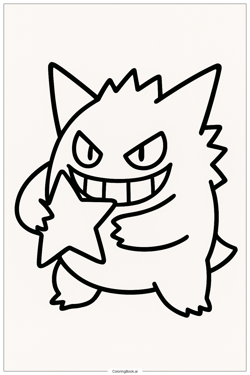  Page de coloriage Ectoplasma et une Étoile Unique 