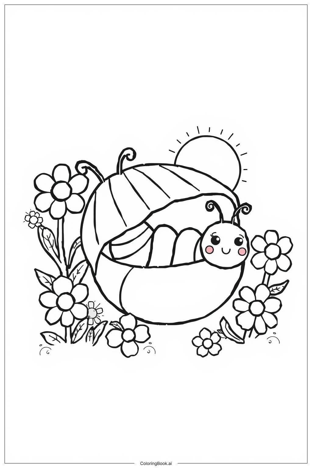 Cocoon Transformation Coloring Page (Free PDF&PNG Printable)