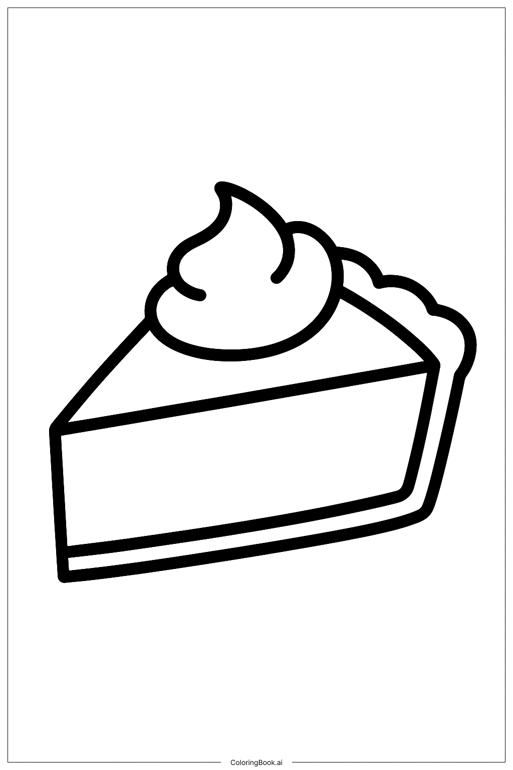  Página para colorear de Rebanada de tarta de calabaza de Acción de Gracias 