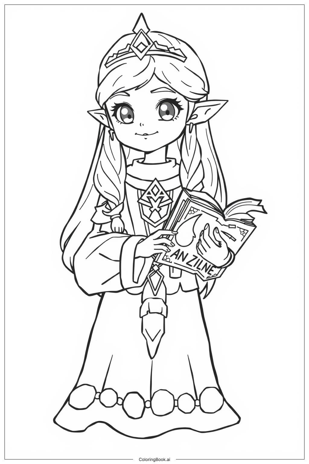  Zelda Discovering Ancient Secrets Coloring Page 