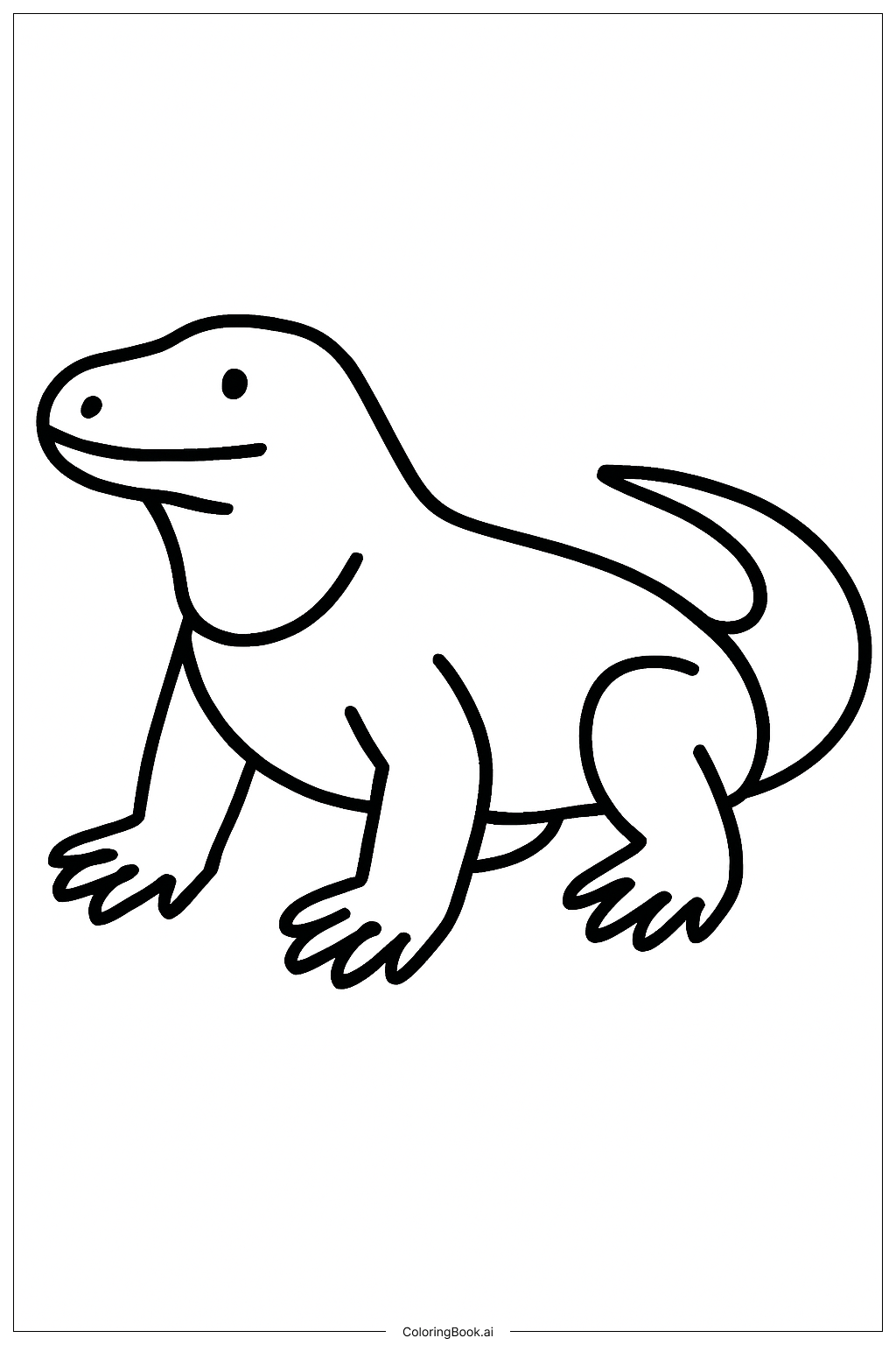  Fröhlicher Komodowaran Ausmalseite 
