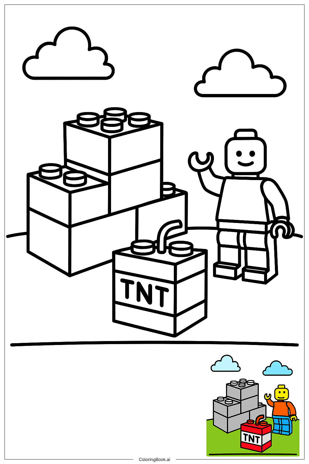  Fortnite Lego Struktur Mit TNT Ausmalseite 