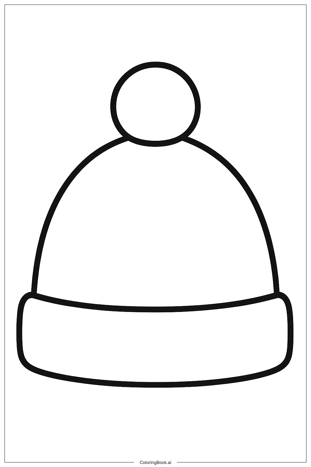 Página para colorear de Sombrero de Invierno Azul