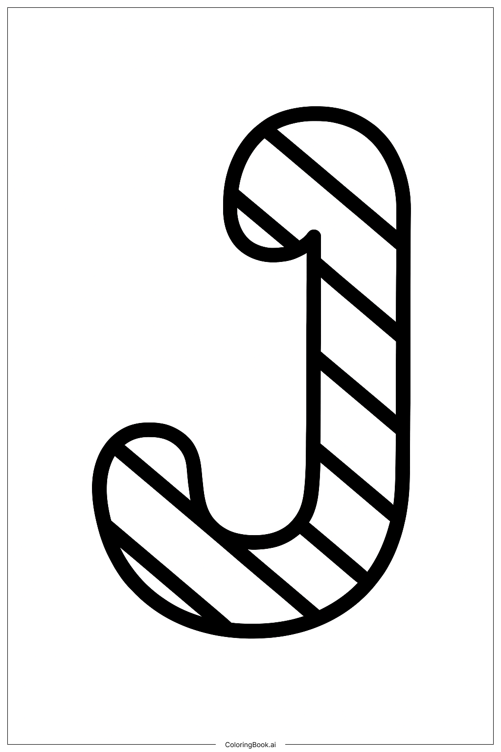 Easy Candy Cane Alphabet Letter J