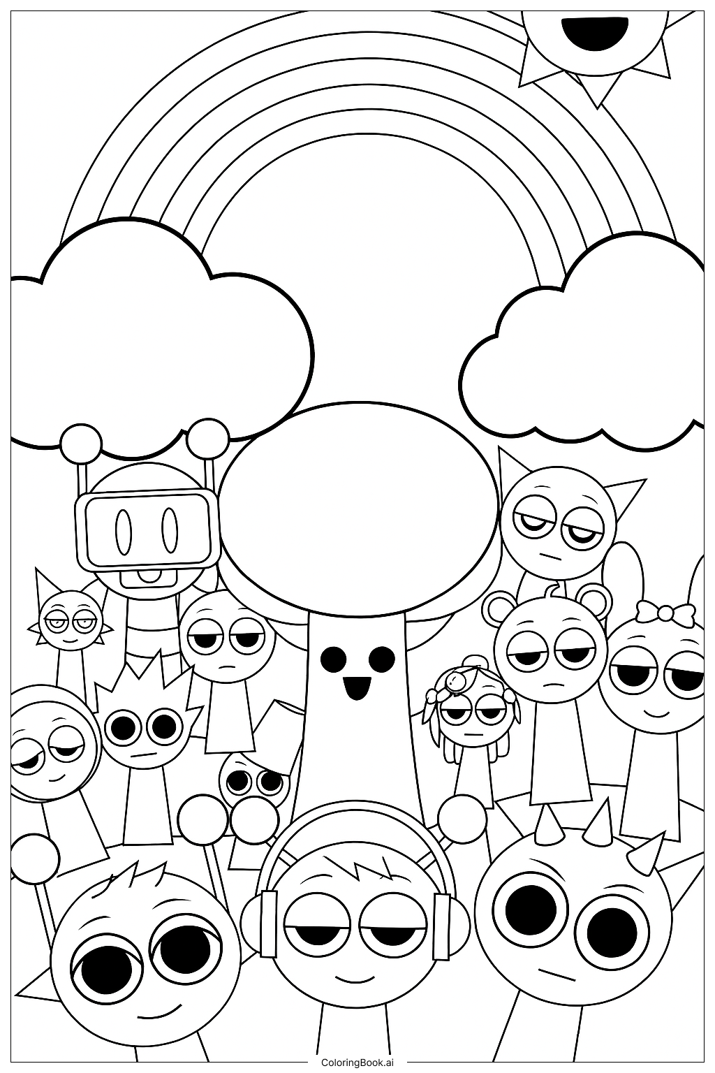  Sprunki Character Collection 3 Coloring Page 
