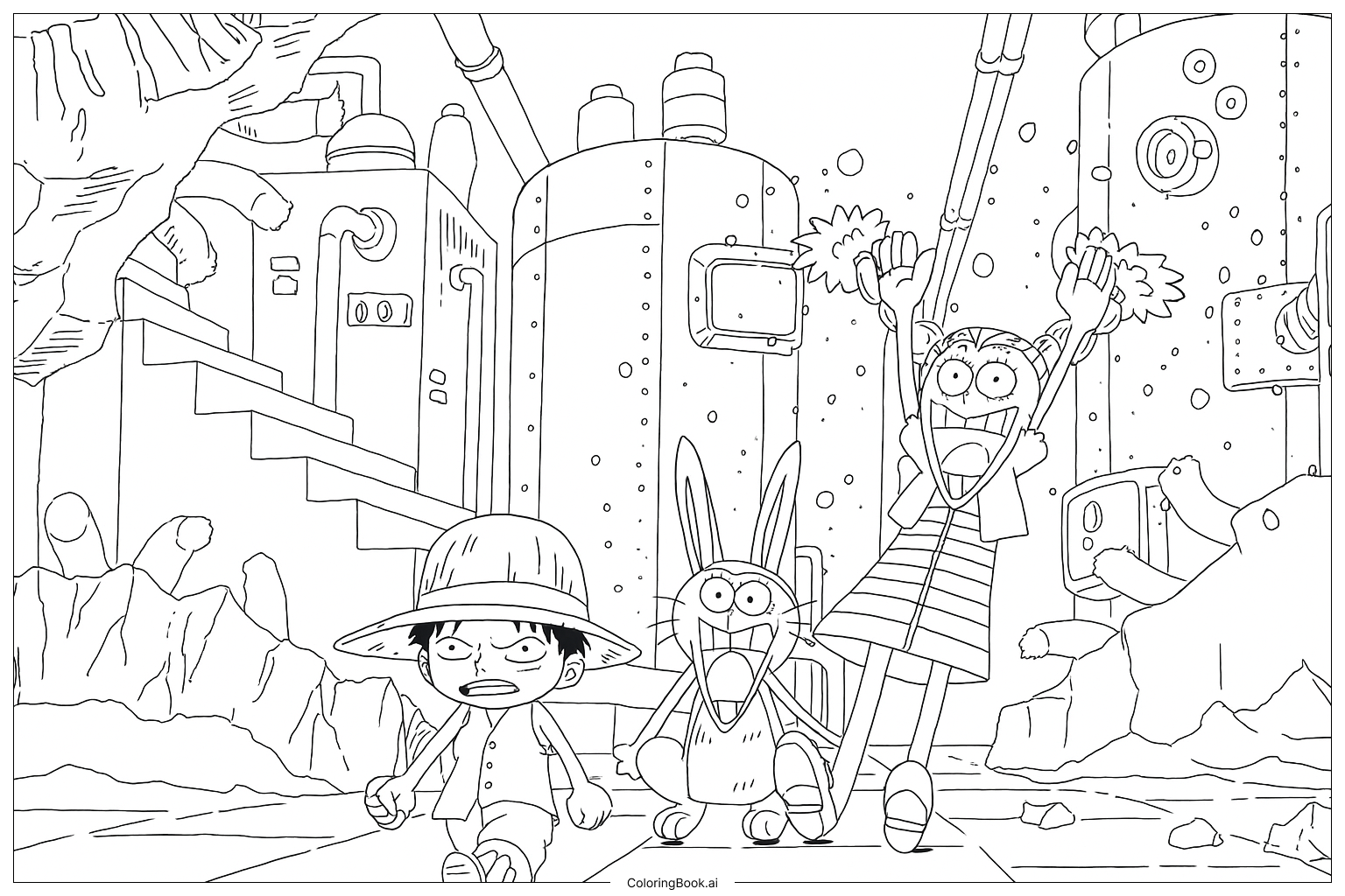  ルフィ ギア3 副作用 プレタイムスキップの塗り絵ページ 