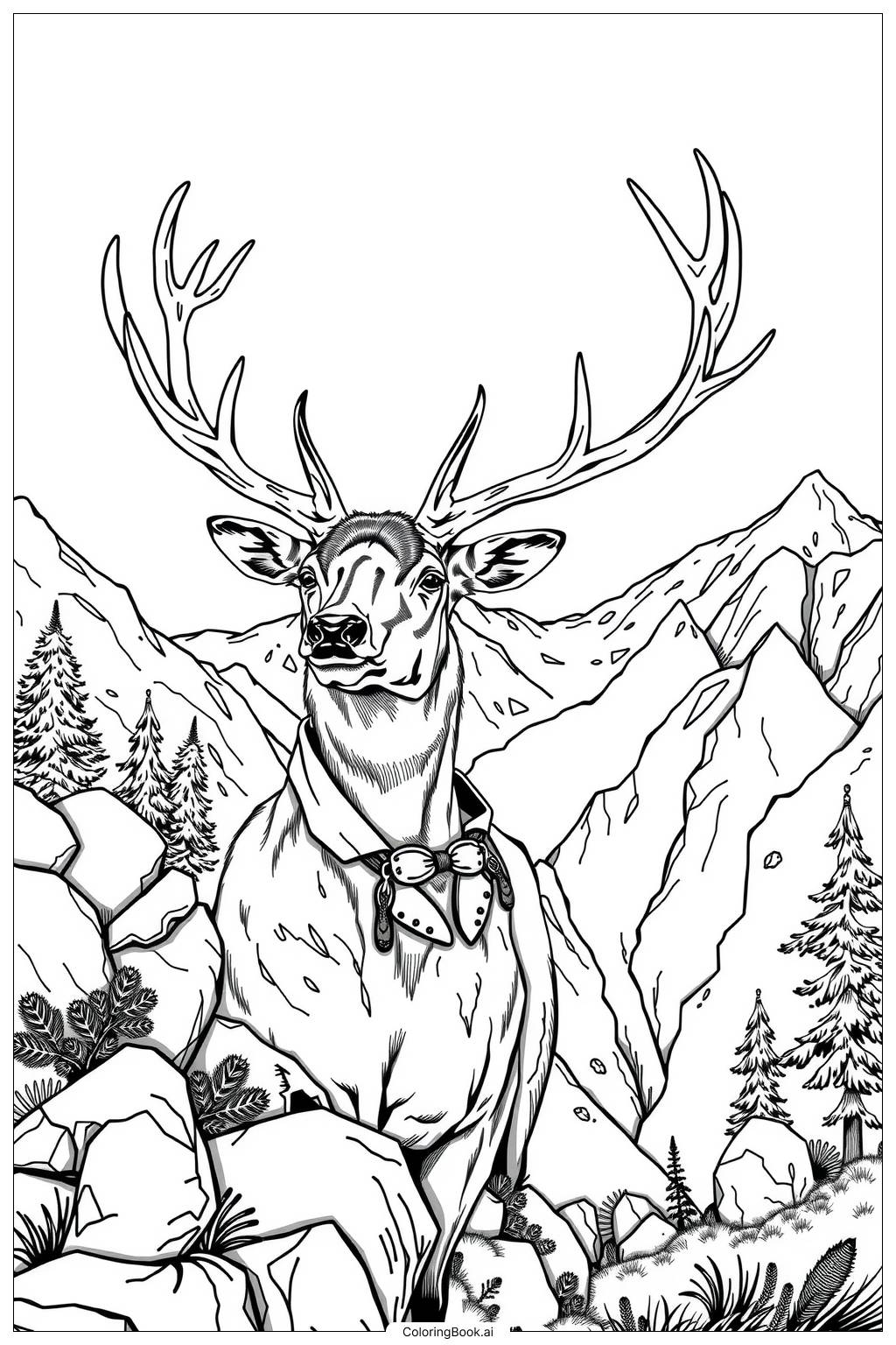  Page de coloriage Chasse au Cerf Mule 