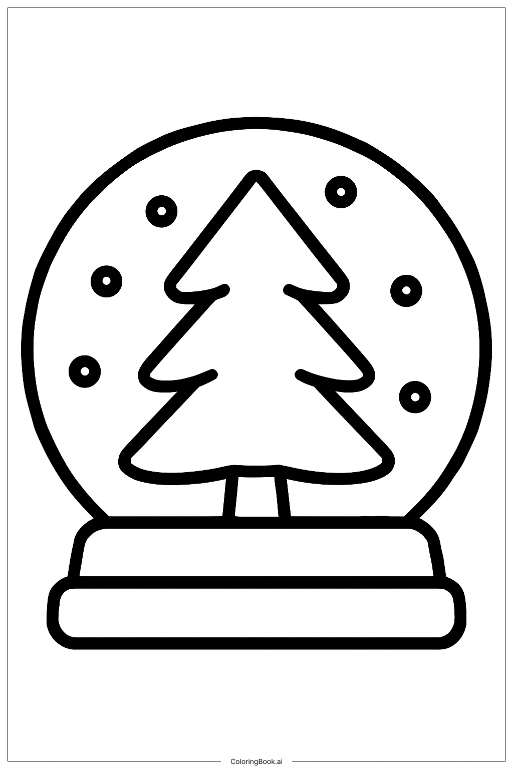 雪の中の木の塗り絵ページ