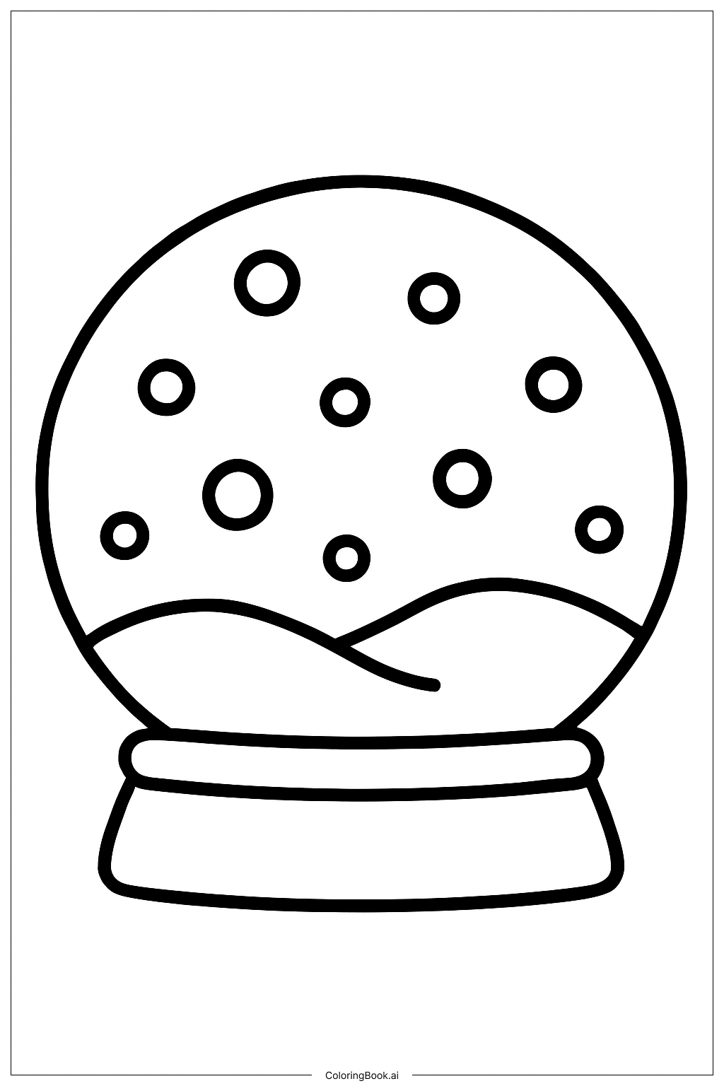 星空のスノードームの塗り絵ページ