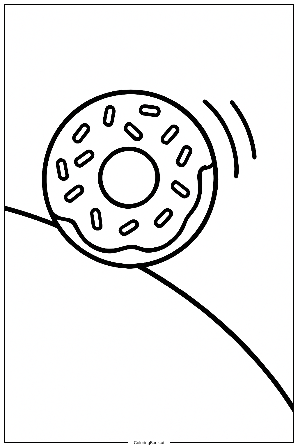  Donut Rolling Down A Hill Coloring Page 