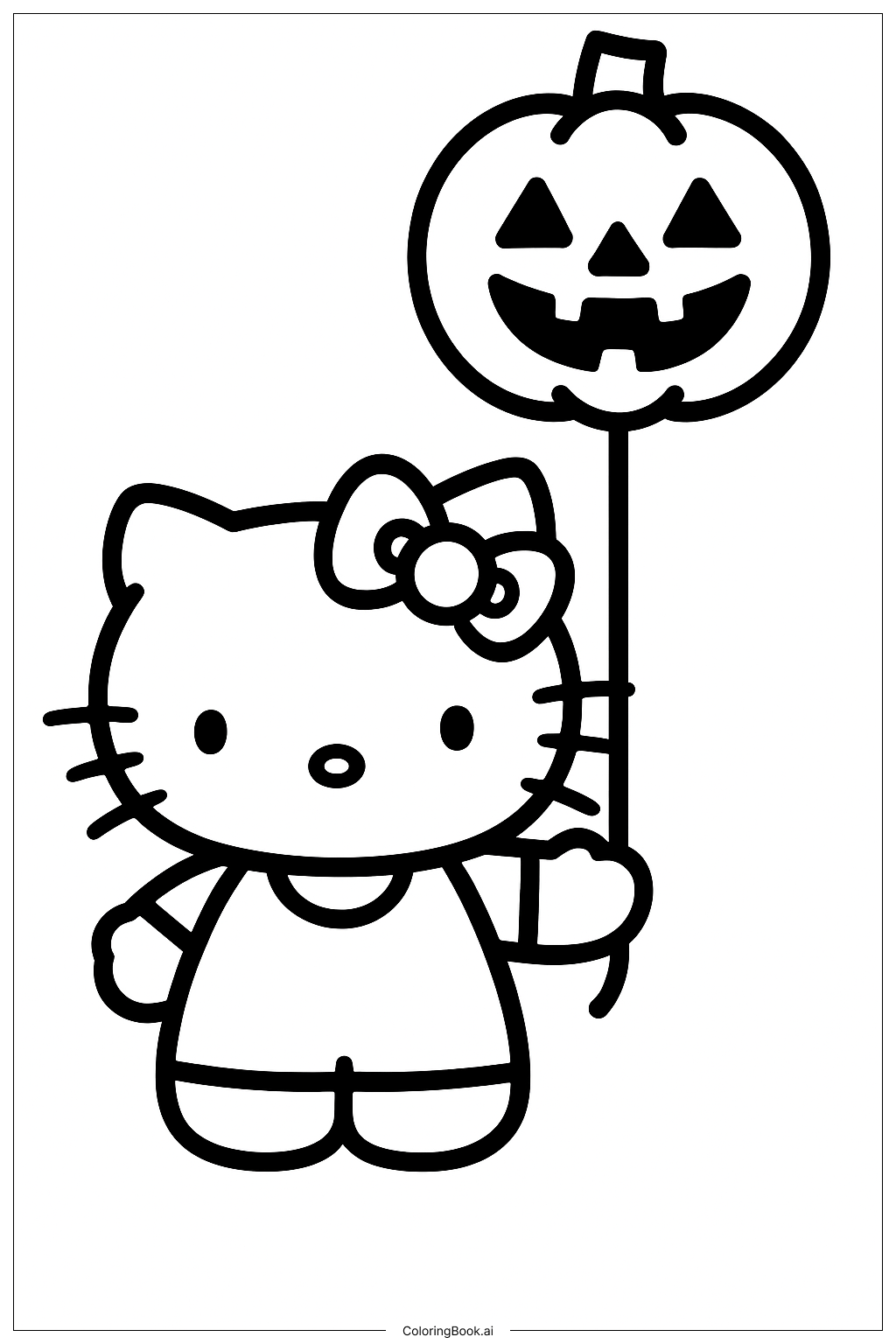  Trang tô màu Bóng bay Halloween của Hello Kitty 