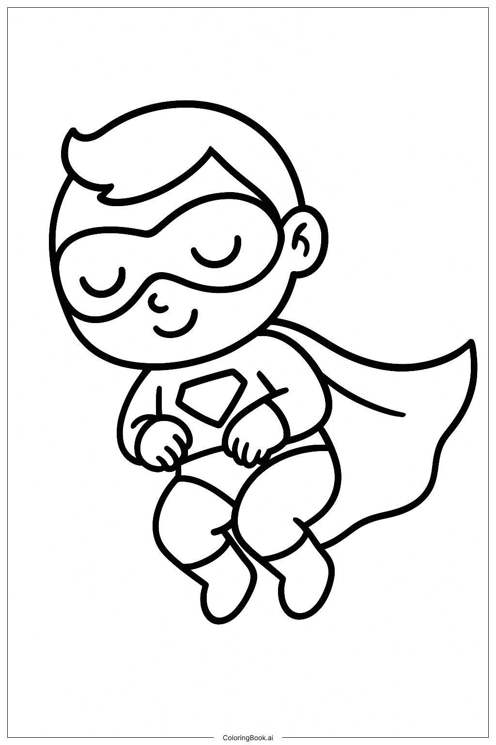 Superheld beim Nickerchen Ausmalseite