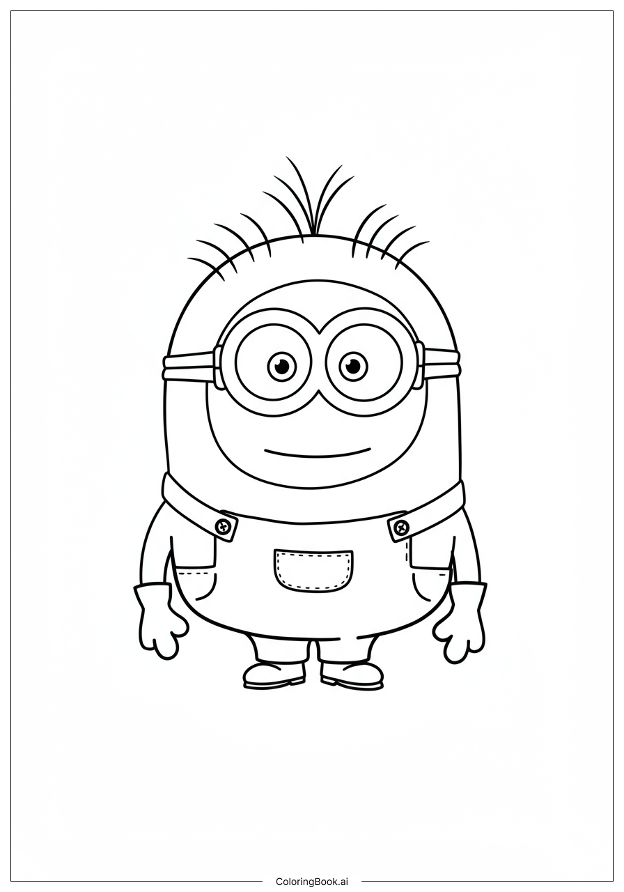  Minion Wearing Halloween Costume Coloring Page 