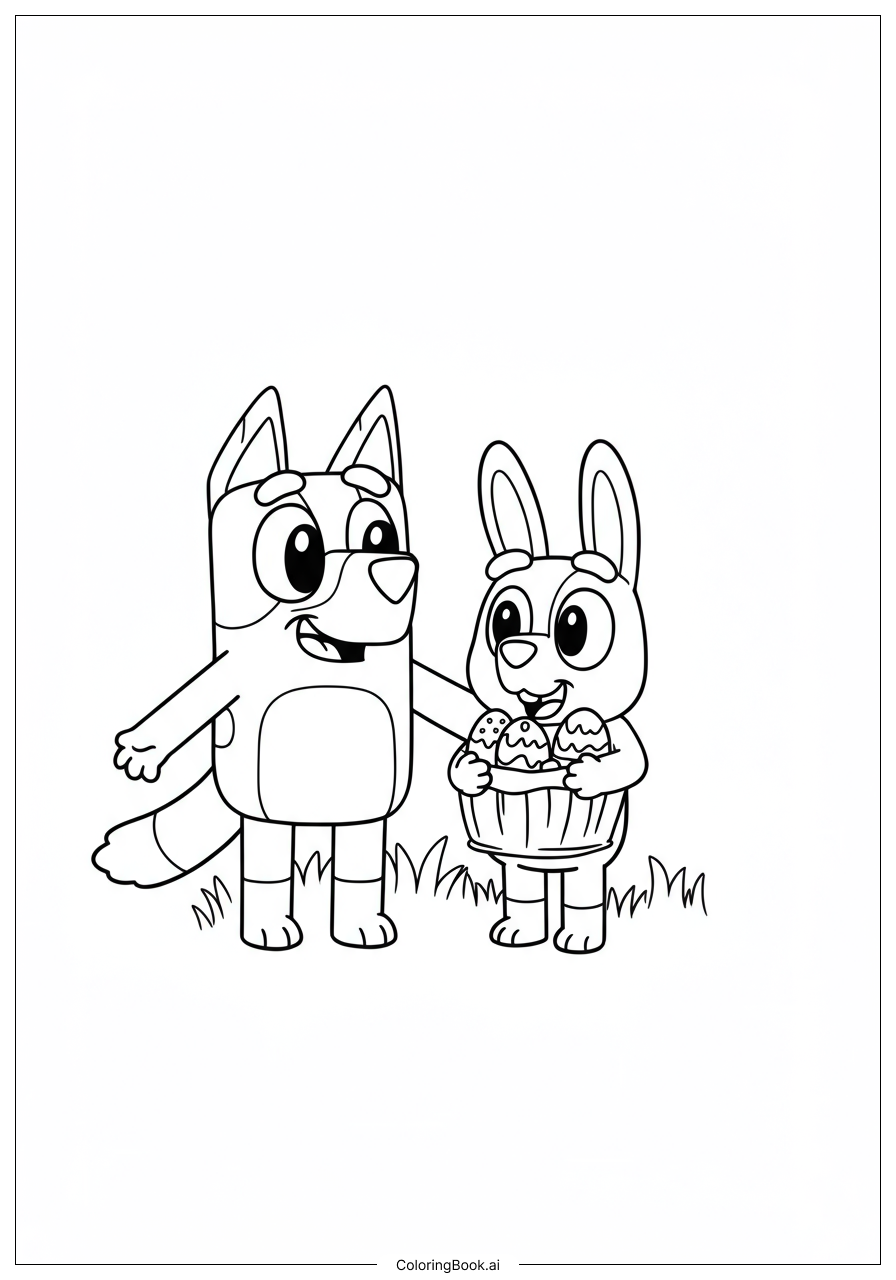  Bluey Easter Bunny Parade Coloring Page 