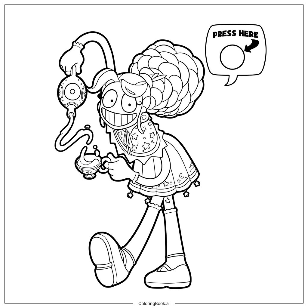 Lily Love Braids pours magical midnight tea Coloring Page