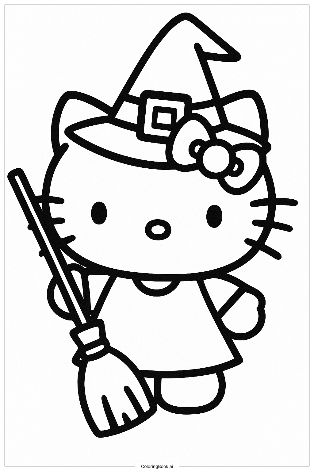 Hello Kitty de Chapéu de Bruxa