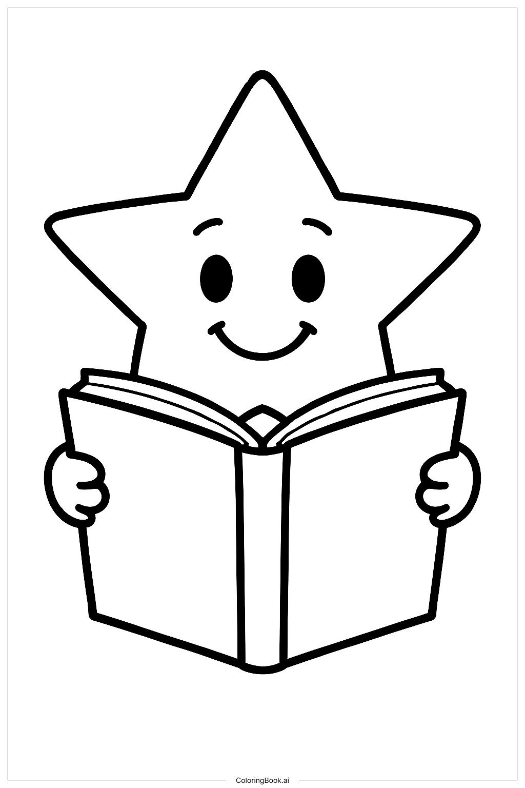  Page de coloriage Étoile Souriante de la Rentrée Scolaire 