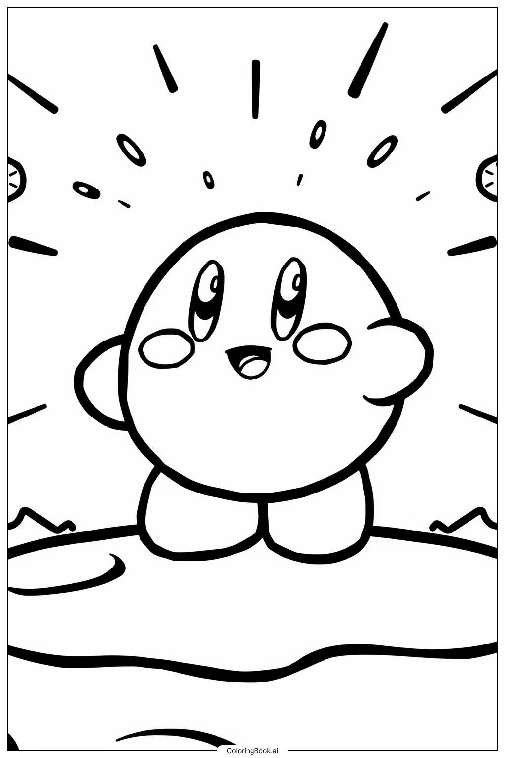  Kirby on a quest to save Dream Land Coloring Page 