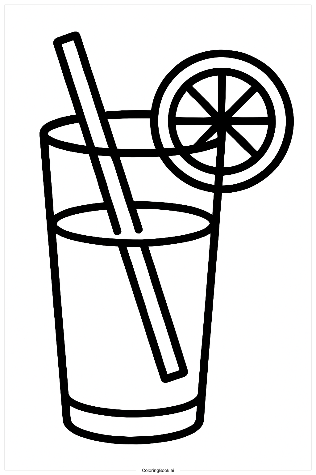  Summer Lemonade In A Glass Coloring Page 