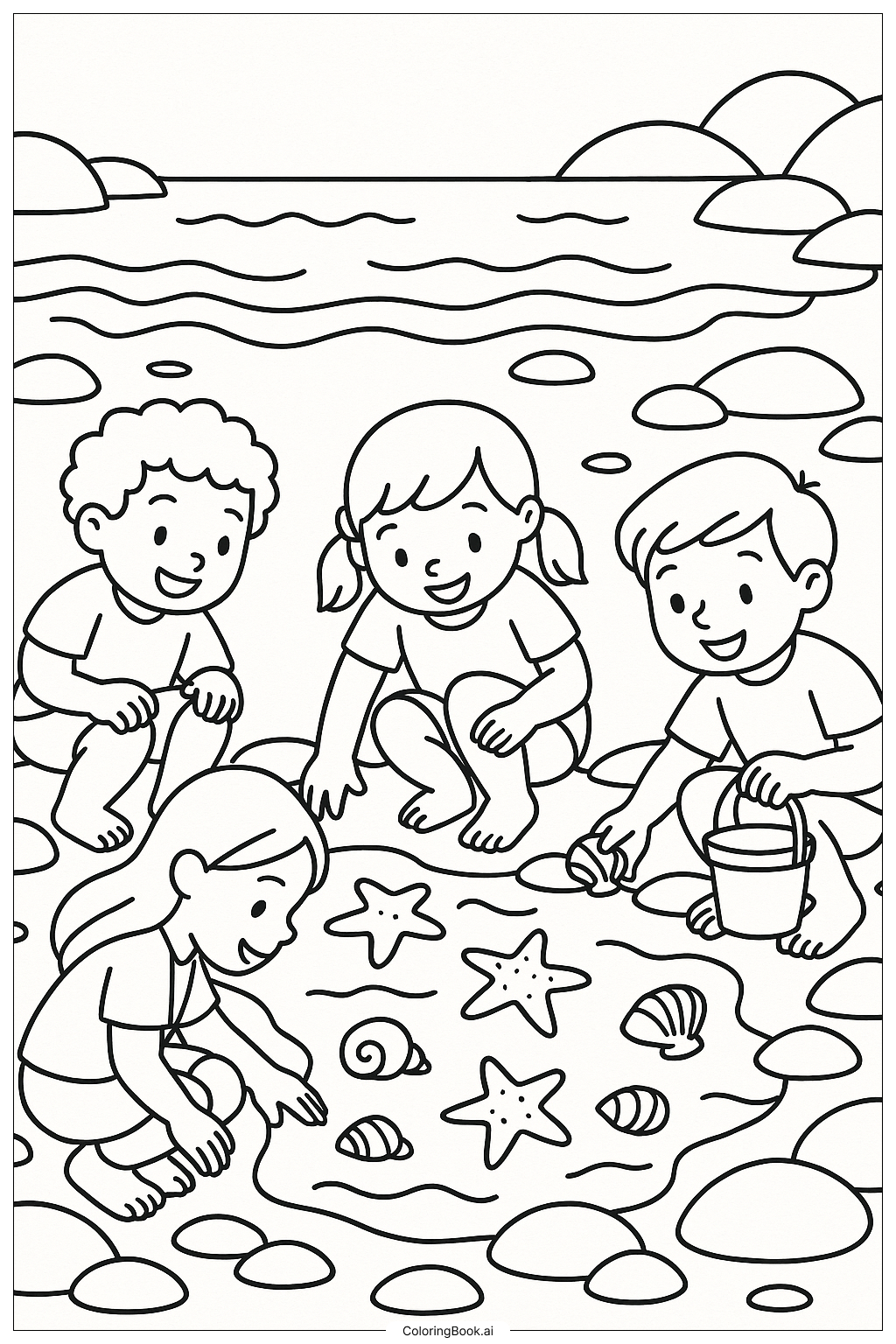  Exploring A Summer Tide Pool Coloring Page 
