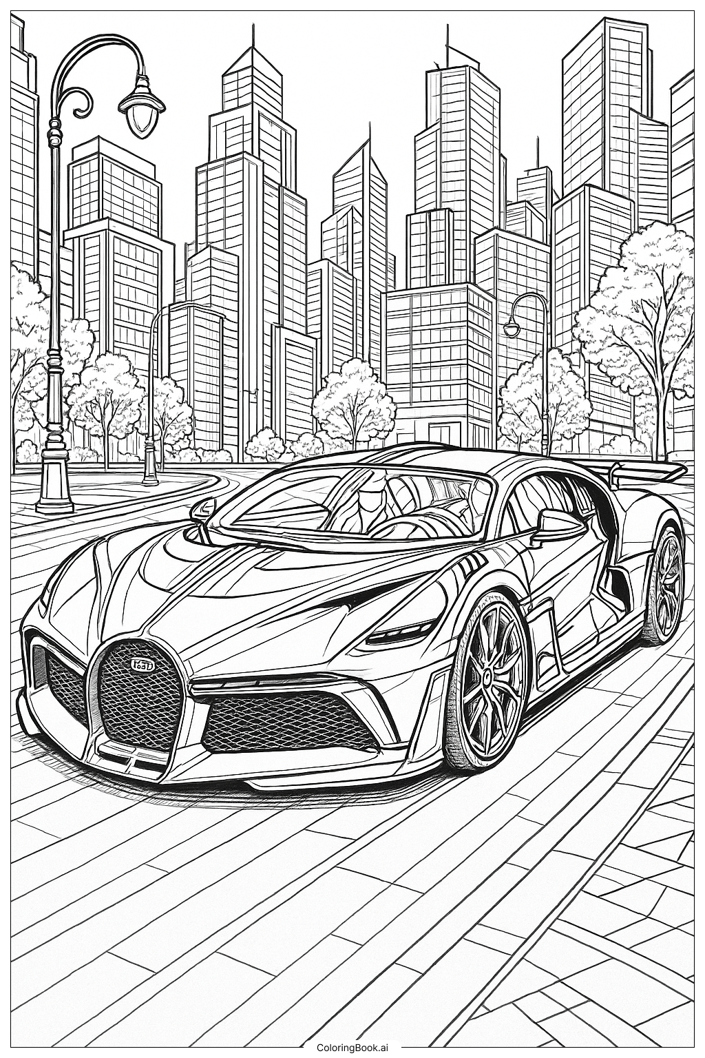  The Futuristic Bugatti Divo Coloring Page 
