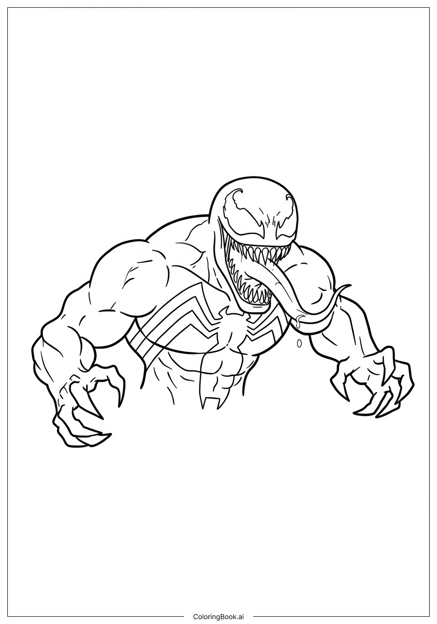  venom's Symbiote Infection Spread Coloring Page 