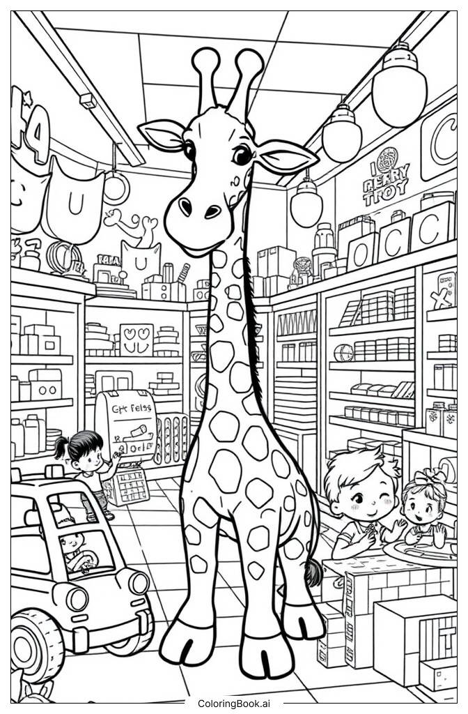  Geoffrey's Toy Party Coloring Page 