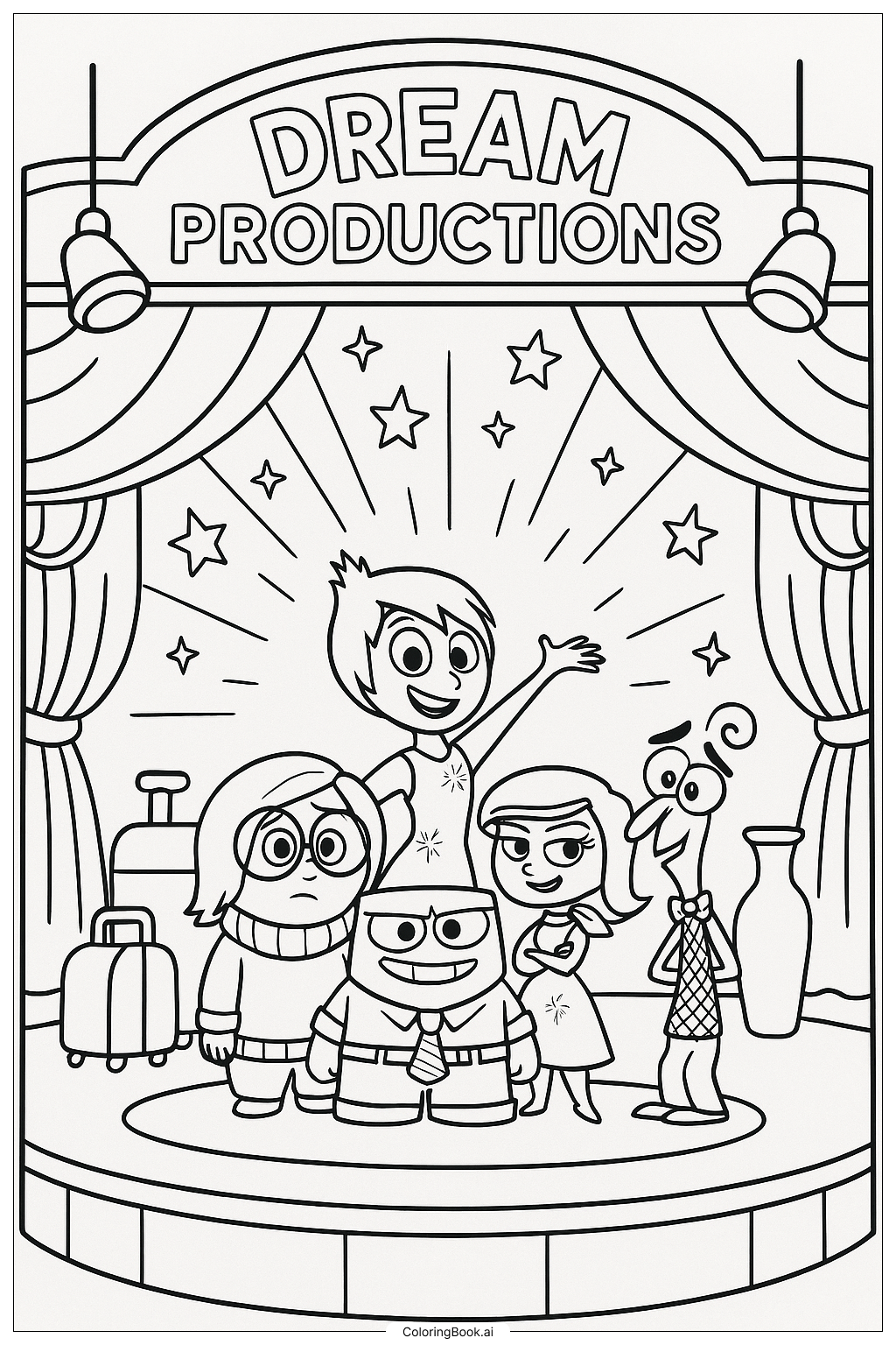 Inside Out Dream Productions Stage Coloring Page