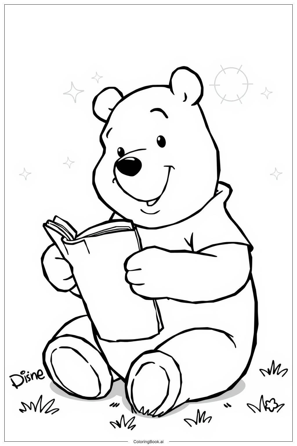  Page de coloriage l'histoire du soir de Winnie l'Ourson 