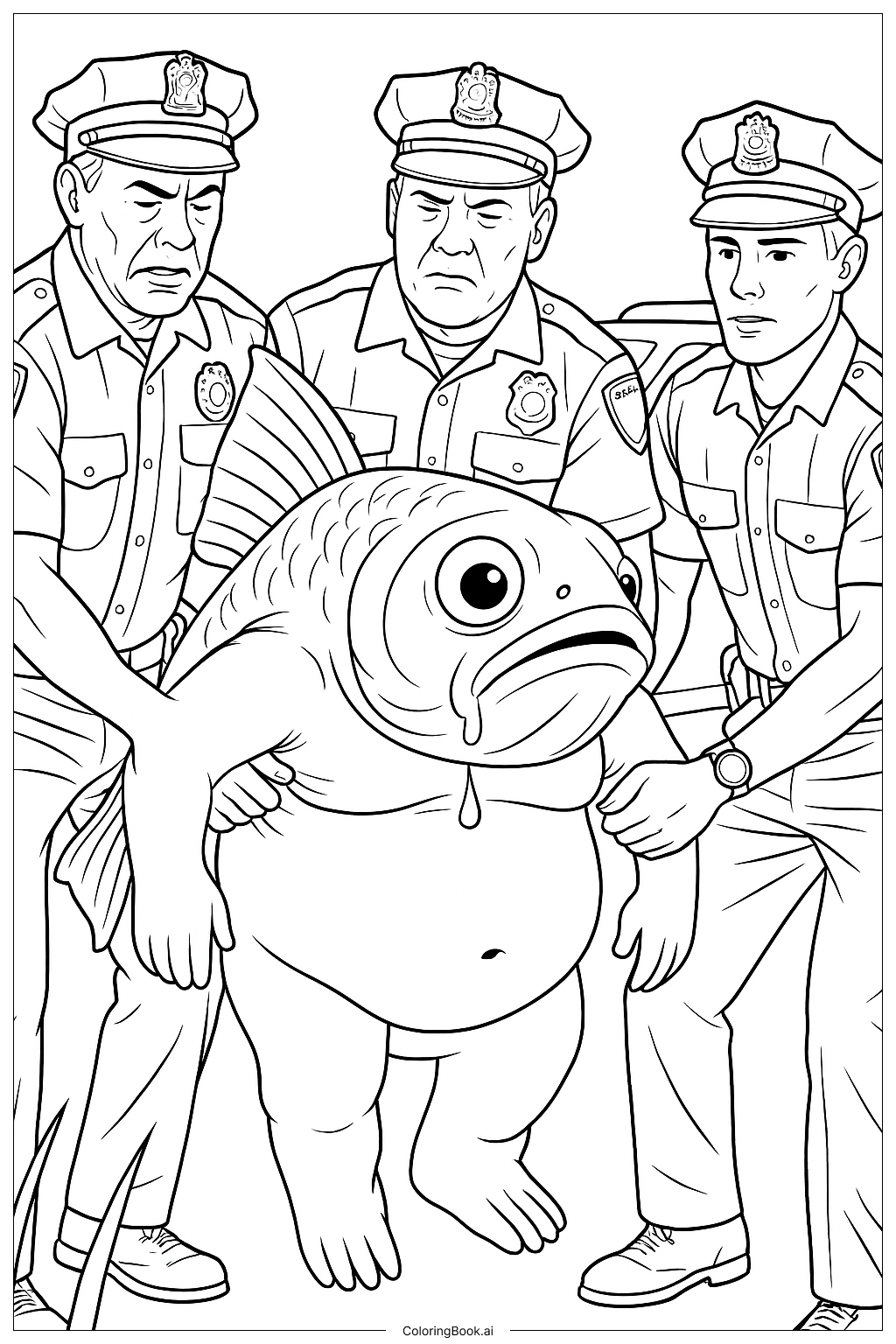  Tripy Trophy Caught by Police Coloring Page 