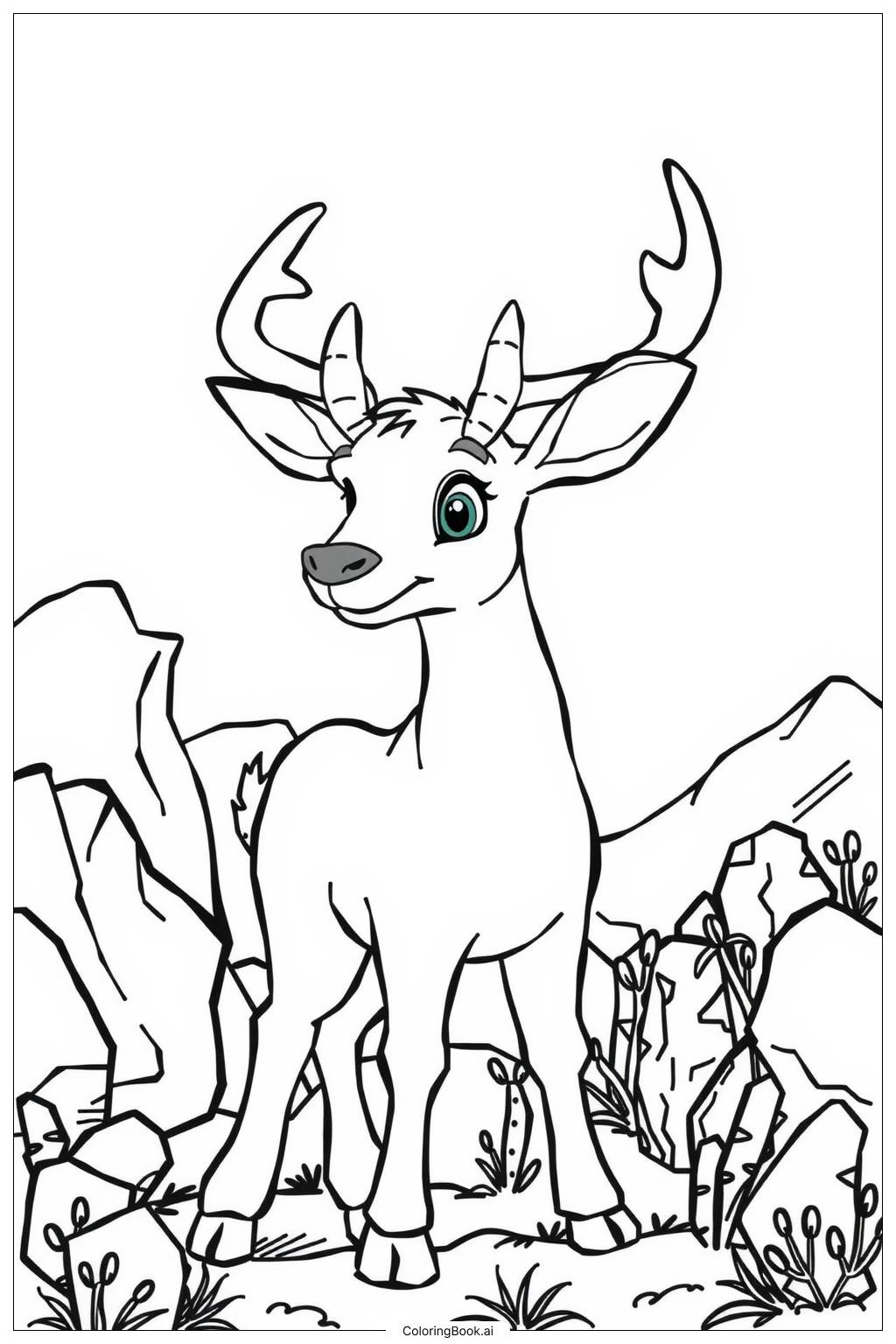  Page de coloriage Chasse au cerf mulet 